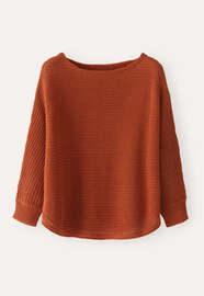 Rib-stitch sweater, Chilli orange, webstill