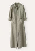Button-front maxi-dress, Soft khaki, webstill