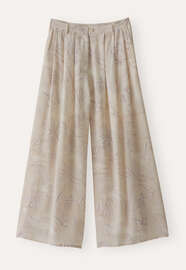 Printed cropped trousers, Pale taupe, webstill