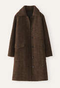 Raglan-sleeve coat, Chocolate, webstill