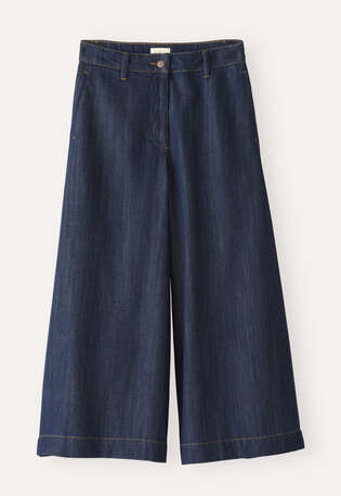 Denim culottes, Indigo rinse wash, webstill