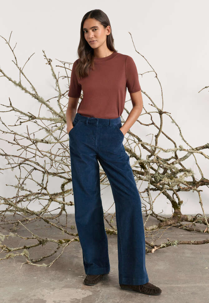 Wide-leg trousers, Dark petrol, completeTheLook