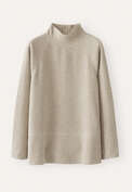 Funnel-neck tunic, Grey mink, webstill
