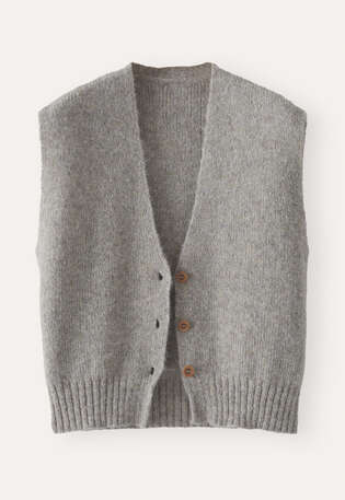 Knitted waistcoat, Grey stone, webstill