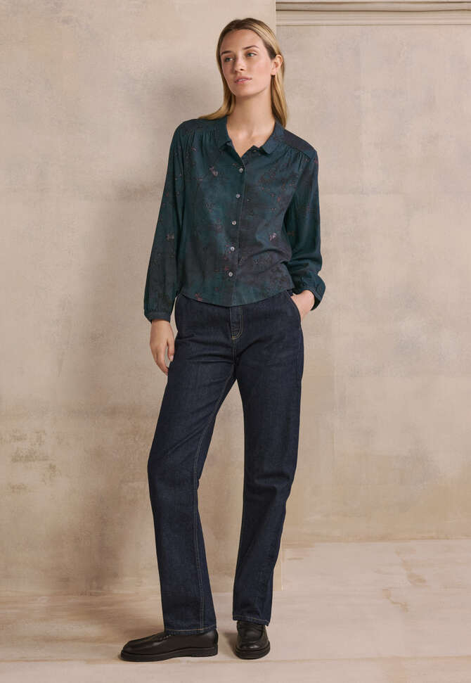 Printed blouse, Petrol, completeTheLook
