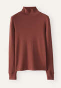 high-neck jersey top, Dark copper, webstill