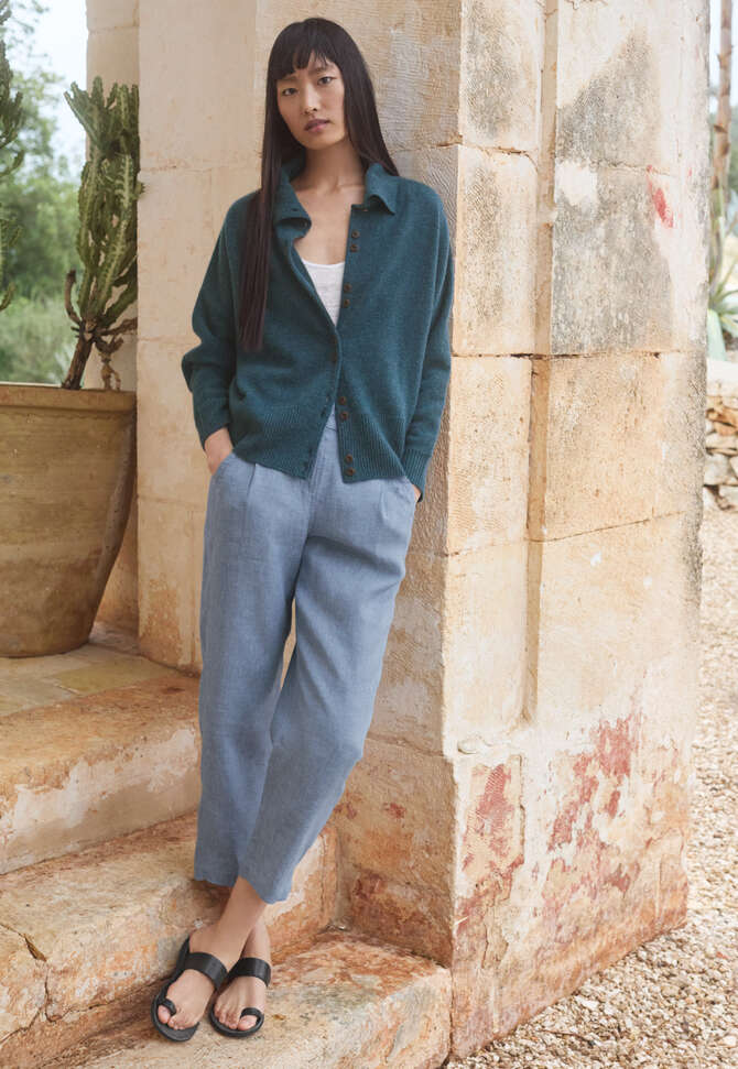 Cropped tapered trousers, Denim, completeTheLook
