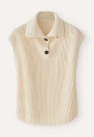 Sleeveless sweater, Cream, webstill