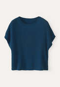 Crochet-stitch sweater, Petrol, webstill