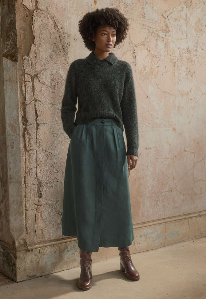 Collared sweater, Dark forest, completeTheLook
