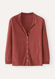 Collared cardigan, Terracotta red, webstill