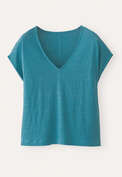 V-neck top, Dark turquoise, webstill
