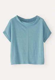 Turned-over neck top, Soft ocean, webstill