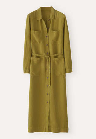 Pocket-detail dress, Dark lime, webstill