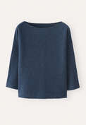 Boat-neck sweater, Petrol blue, webstill