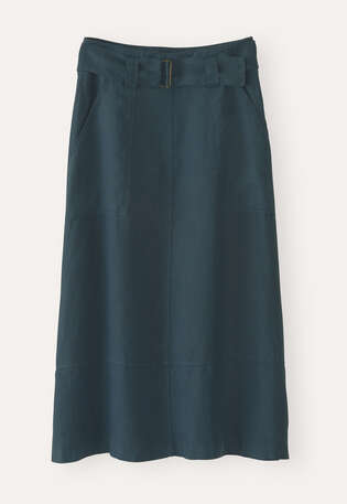 Seam-detail skirt, Washed petrol, webstill