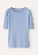 Ribbed jersey top, Soft cornflower, webstill