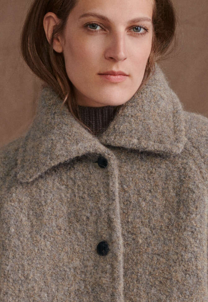 Raglan-sleeve coat, Grey fawn, completeTheLook
