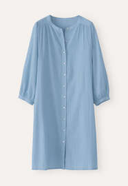Fine-striped button-through dress, Marine, webstill