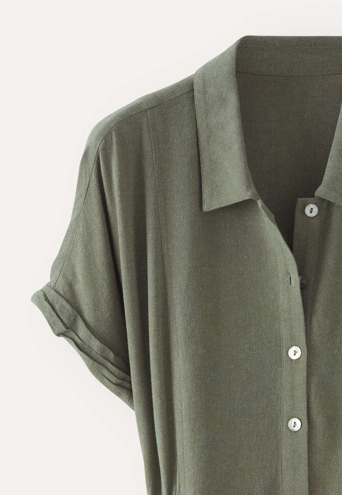Collared short dress, Khaki green, completeTheLook