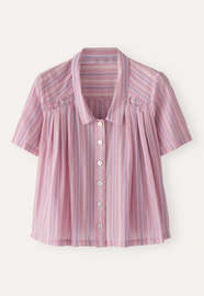Striped pleated shirt, Lilac pink, webstill