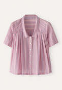 Striped pleated shirt, Lilac pink, webstill