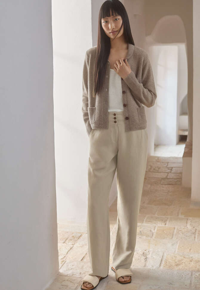 Straight-leg trousers, Soft birch, completeTheLook