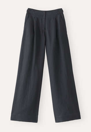 Wide-leg trousers, Washed black, webstill