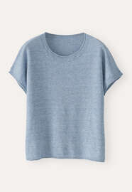 Short-sleeve sweater, M&eacute;lange ocean, webstill