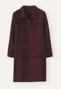 Cord funnel-neck dress, Damson, webstill