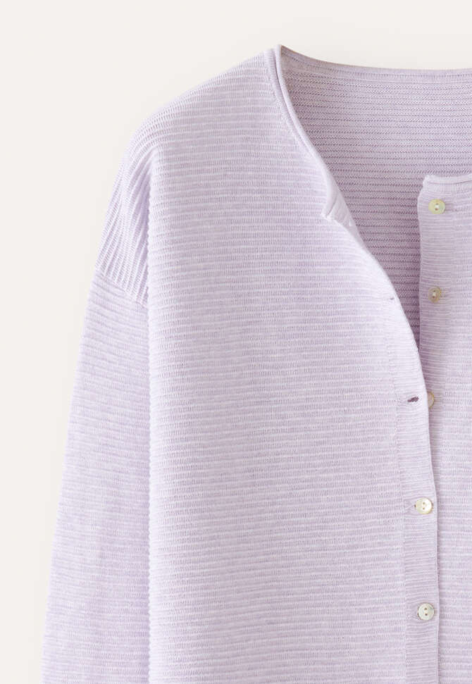 Ripple-stitch cardigan, Pale lavender, completeTheLook