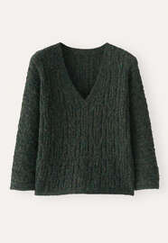 Stitch v-neck sweater, Dark forest, webstill