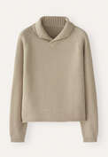 Moss-stitch collared sweater, Grey stone, webstill