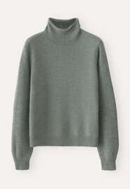 Funnel-neck sweater, Grey sage, webstill