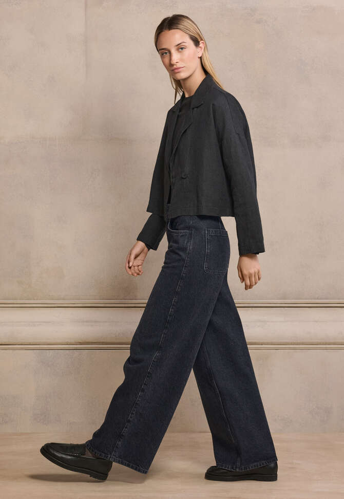 Wide-leg jeans, Washed black, completeTheLook
