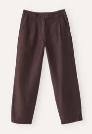 Tapered cropped trousers, Coffee, webstill