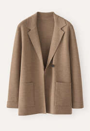 Knitted blazer, Soft camel, webstill