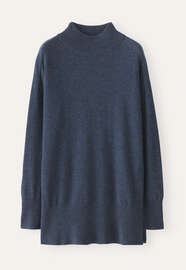 Funnel-neck sweater, Petrol blue, webstill