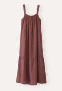 Dobby-weave strap dress, Dark terracotta, webstill