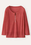 Ribbed-sleeve sweater, Coral red, webstill