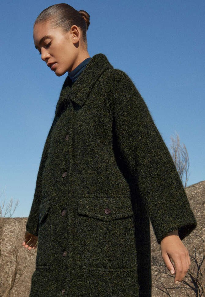 Raglan-sleeve coat, Dark forest, completeTheLook