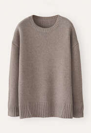 Easy round-neck sweater, Soft brown, webstill