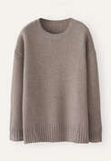 Easy round-neck sweater, Soft brown, webstill