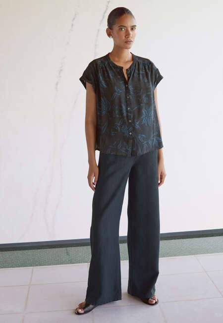 Printed boxy shirt, Midnight blue, completeTheLook