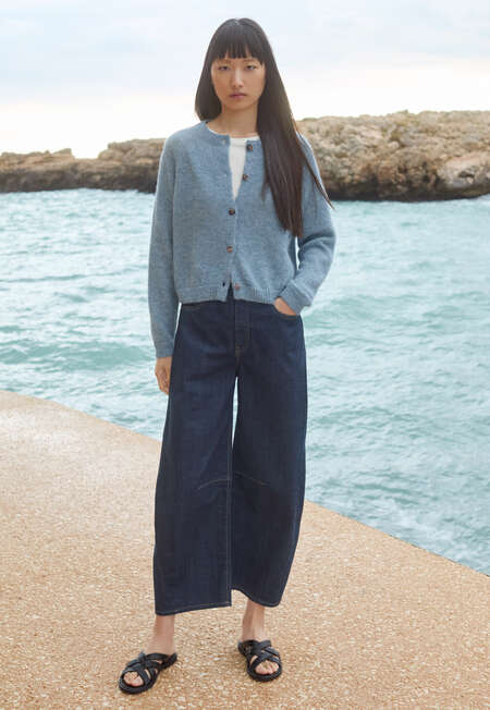 Raglan-sleeve cardigan, Denim blue, completeTheLook
