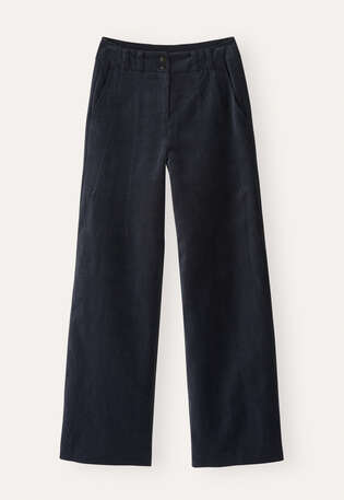 Wide-leg velvet trousers, Petrol grey, webstill