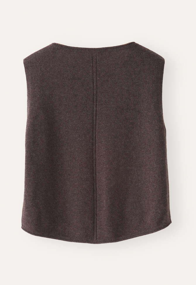Knitted sleeveless sweater, Maroon brown, completeTheLook