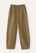 Curved seam jeans, Olive brown, webstill