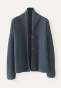 Rib-stitch cardigan, Dark petrol, webstill