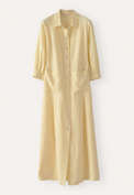 Button-front maxi-dress, Pastel yellow, webstill
